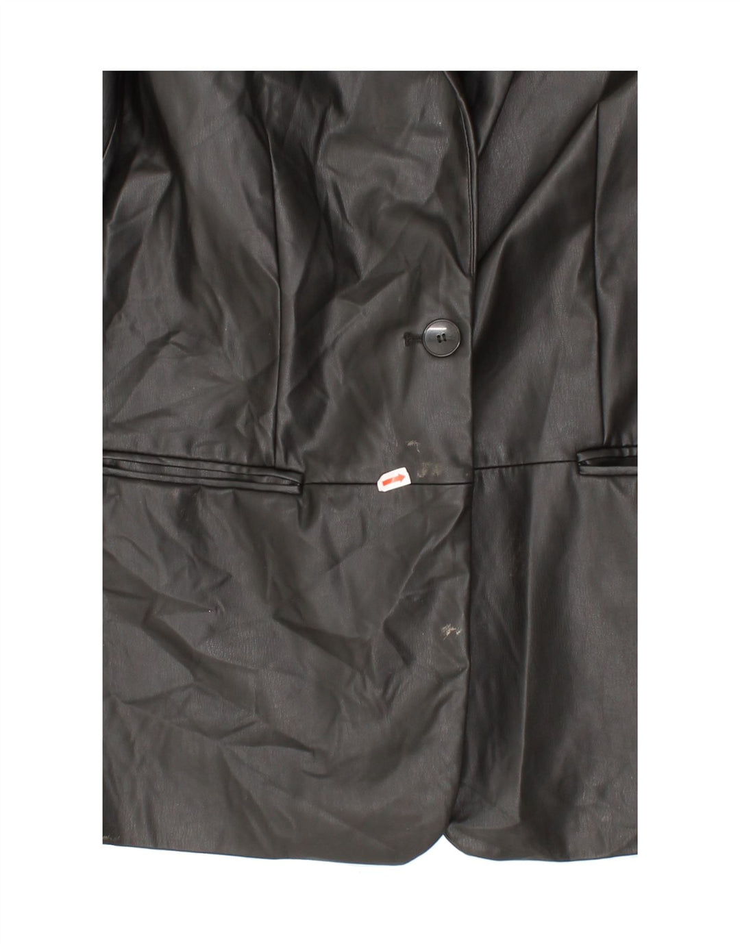 ZARA Womens Leather 1 Button Blazer Jacket UK 6 XS Black Vintage Zara and Second-Hand Zara from Messina Hembry 