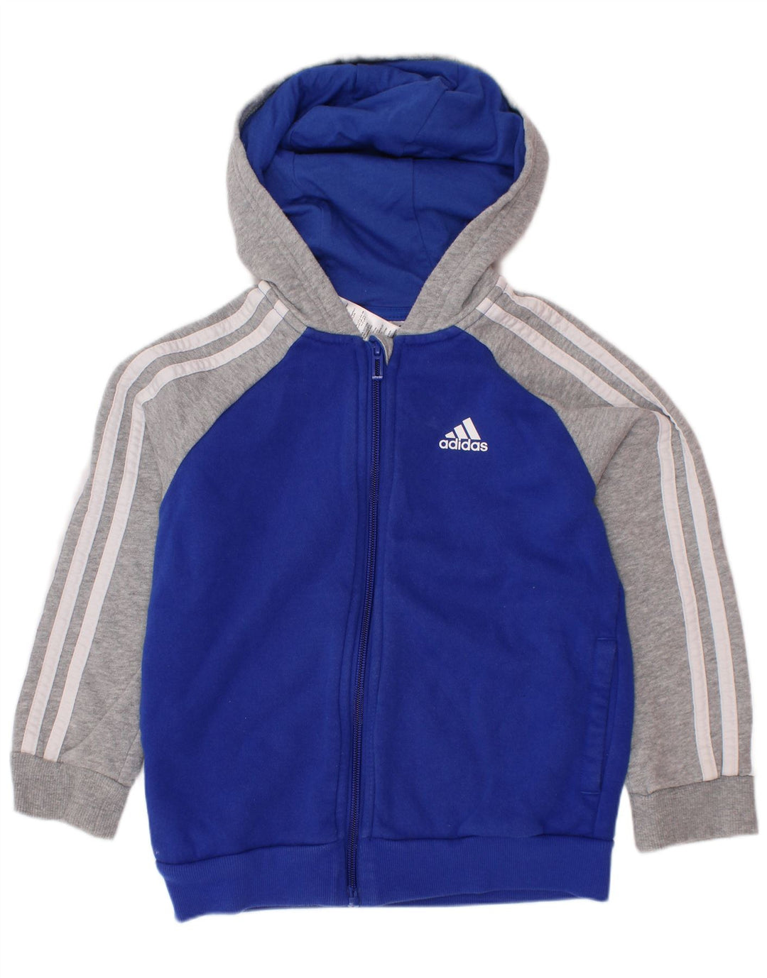 ADIDAS Pull à capuche zippé pour garçon 6-7 ans Bleu Colorblock Coton
