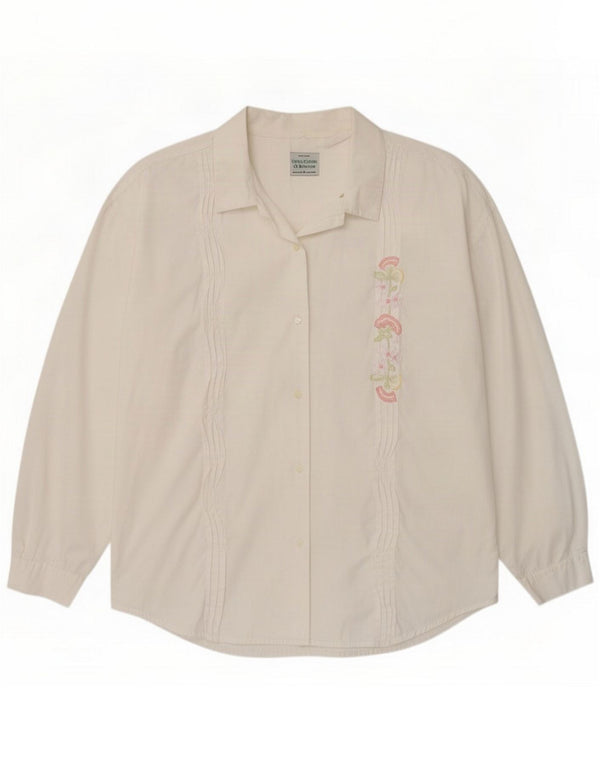 Benetton Chemise Femme UK 44 Medium White Floral