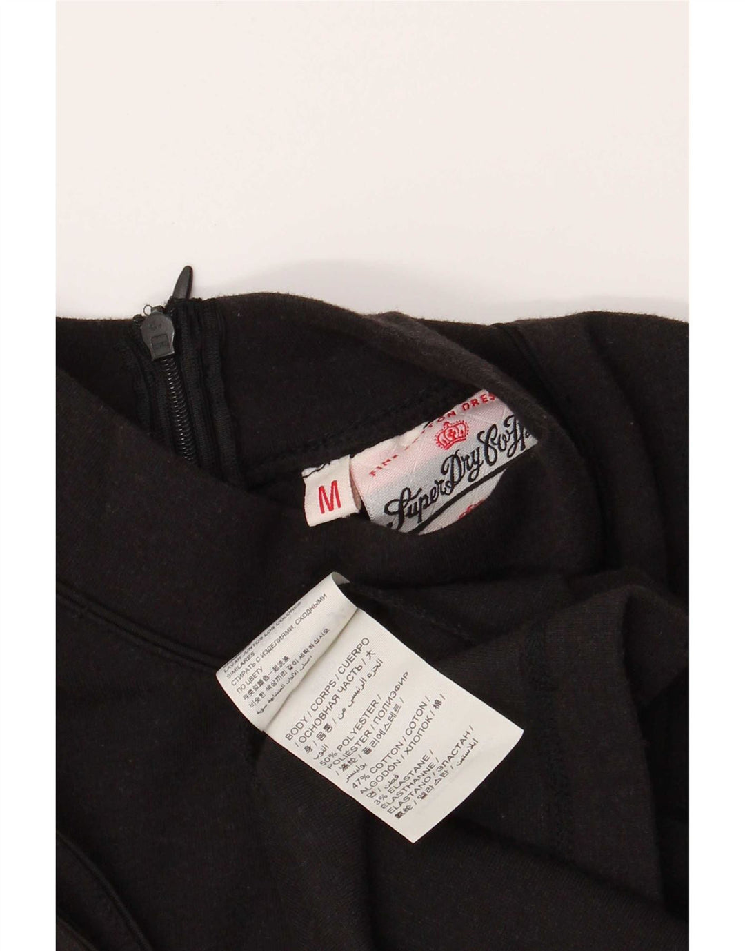 Superdry Robe trapèze sans manches pour femme UK 12 Noir moyen Polyester