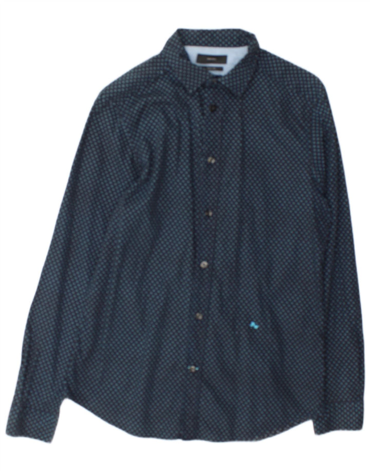 Diesel Chemise Slim Fit Bleu Marine Moyen à Pois Coton