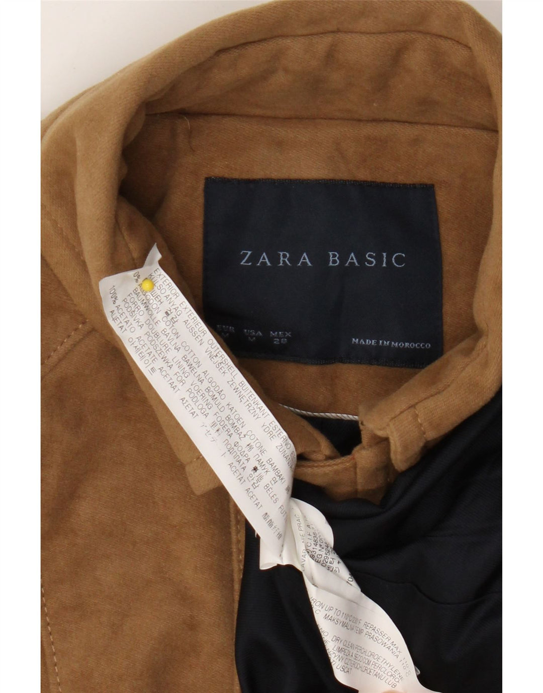Zara Manteau croisé pour femme UK 12 Coton beige moyen