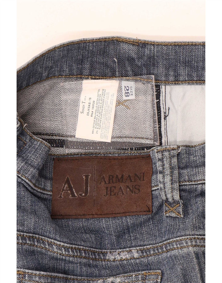 Armani Femme Jean Droit W28 L26 Bleu Coton