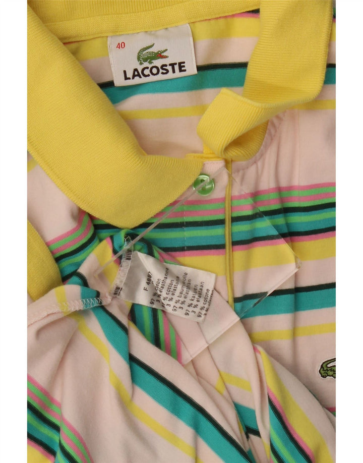 LACOSTE Polo Femme Taille 40 Moyen Coton Rayé Multicolore