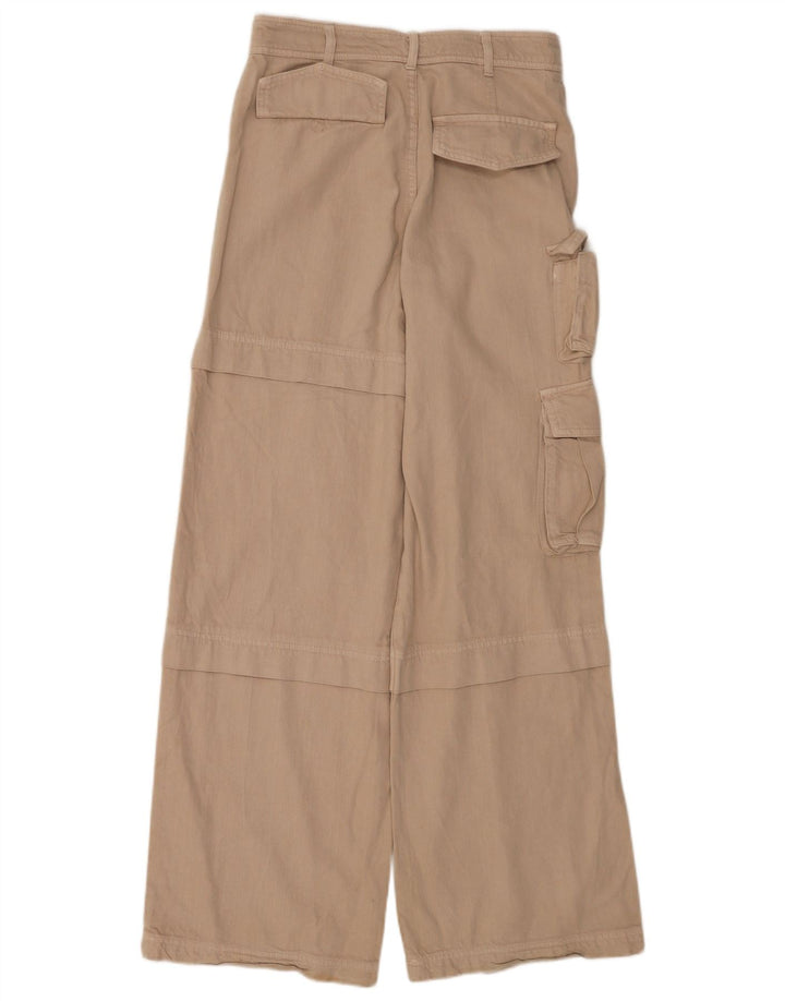 Zara Pantalon cargo large pour femme Petit W26 L33 Beige