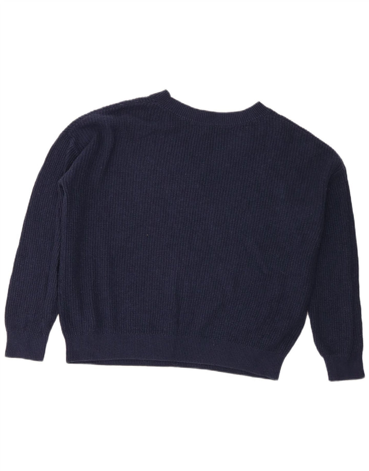 Marks & Spencer Pull col en V pour femme UK 14 Bleu marine moyen