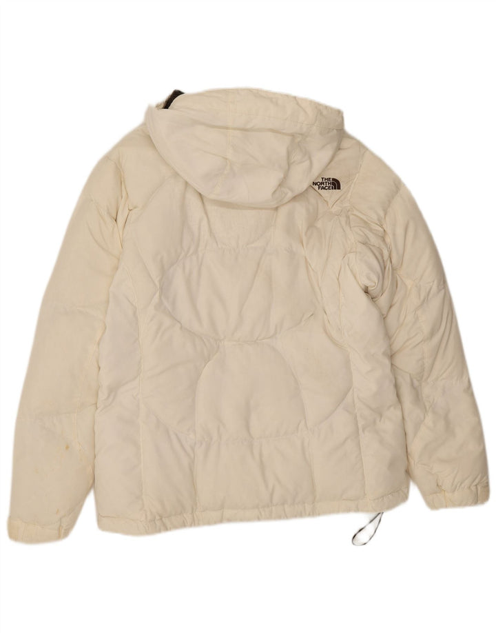 The North Face Veste matelassée à capuche pour femme UK 14 Medium White Nylon
