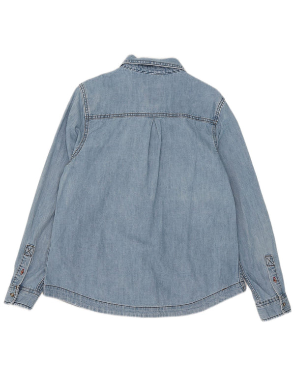 Crew Clothing Chemise en jean pour femme UK 14 Large Bleu Coton