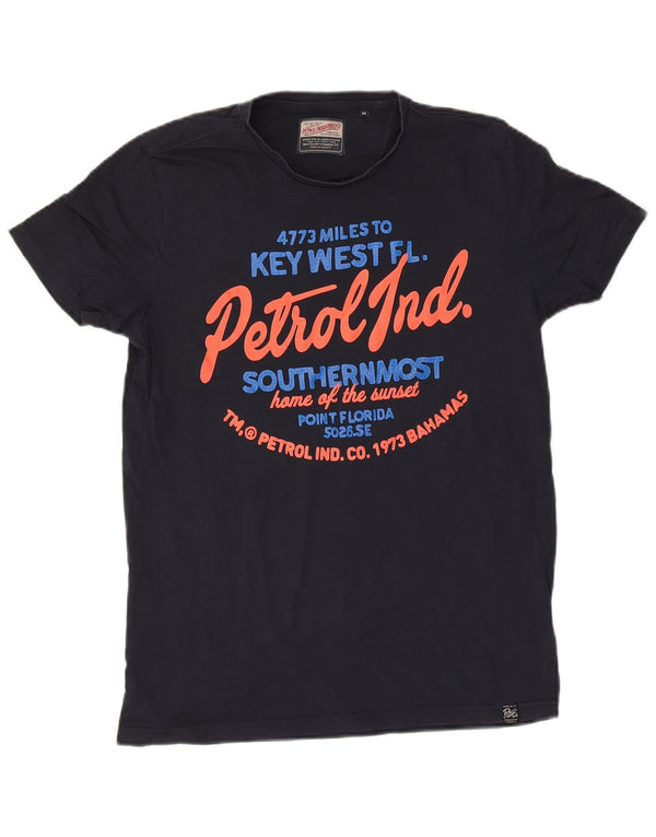 Petrol Industries T-Shirt Graphique Homme Bleu Marine Moyen Coton