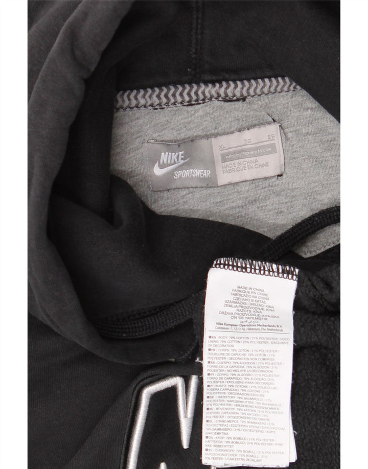 NIKE Pull à capuche surdimensionné graphique pour femme UK 18 XL Coton noir