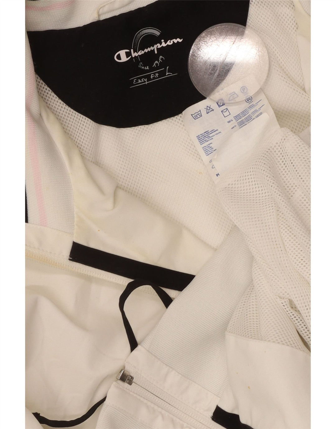 CHAMPION Veste de survêtement Easy Fit pour femme UK 16 Large Blanc Polyester