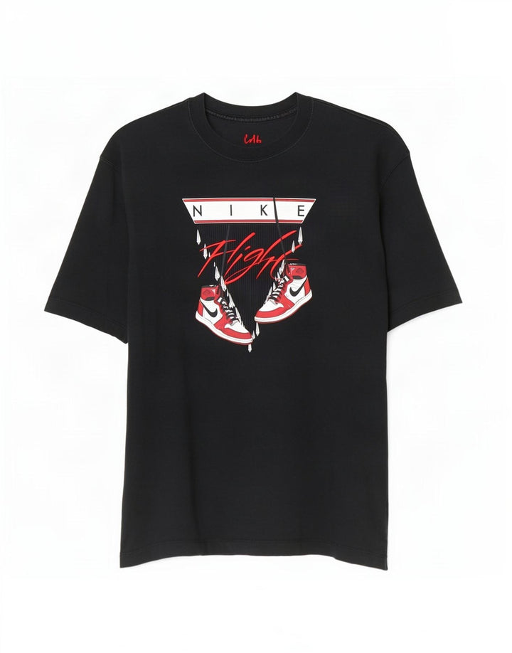 Jordan T-shirt graphique surdimensionné pour hommes, petit coton noir