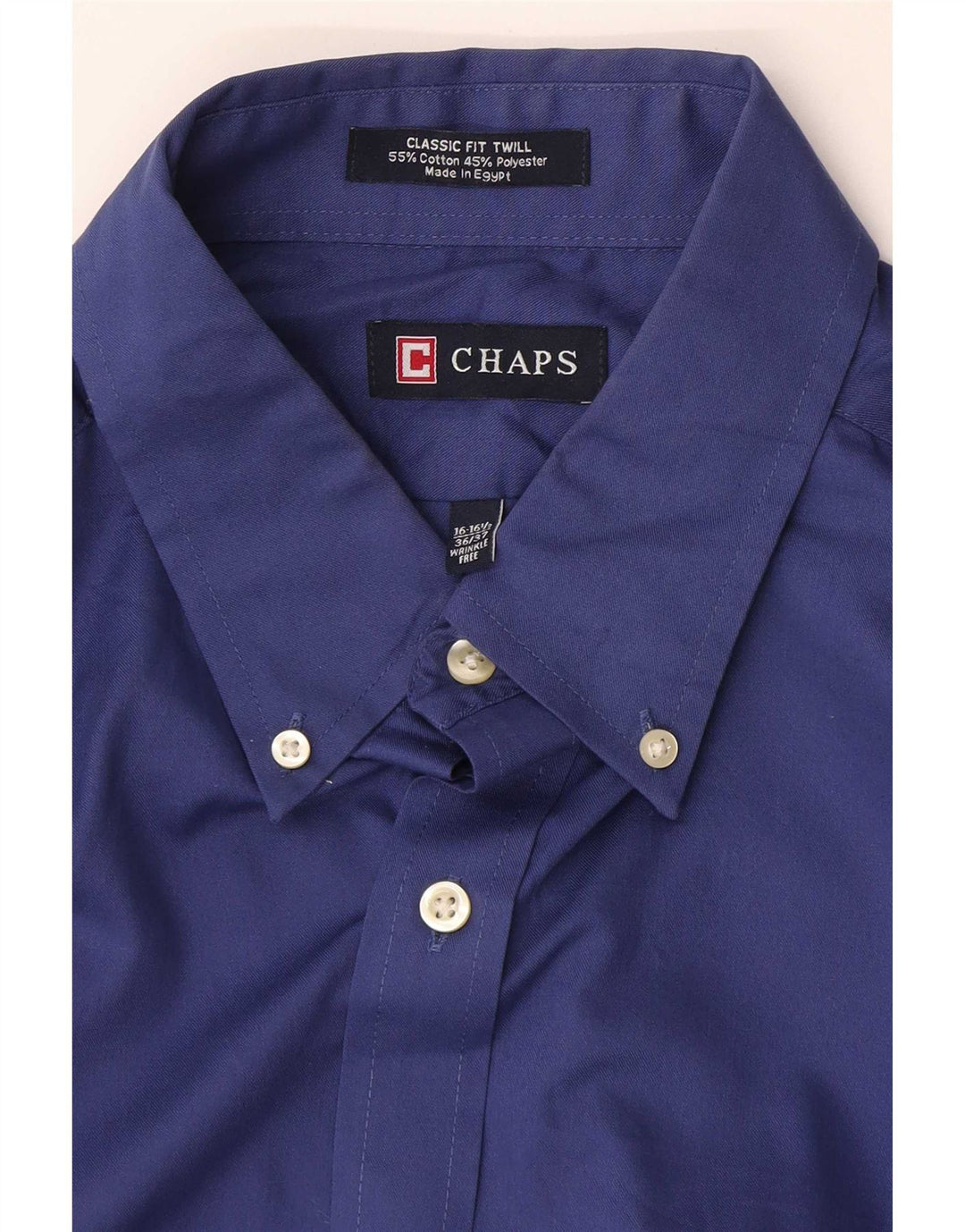 Chaps Chemise Homme Taille 16 1/2 Grand Coton Bleu