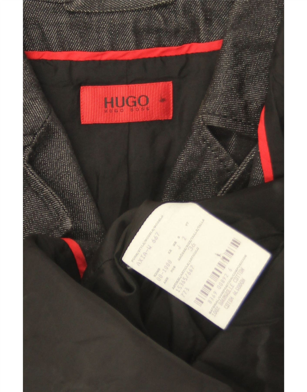 Hugo Boss Pardessus militaire pour femme EU 36 petit coton gris