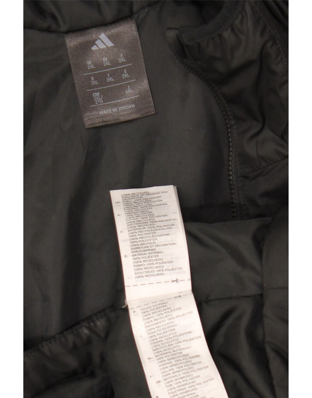 Adidas Veste coupe-vent à capuche pour homme UK 44 2XL Noir Polyester