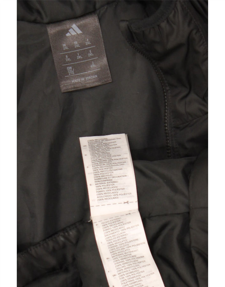 Adidas Veste coupe-vent à capuche pour homme UK 44 2XL Noir Polyester