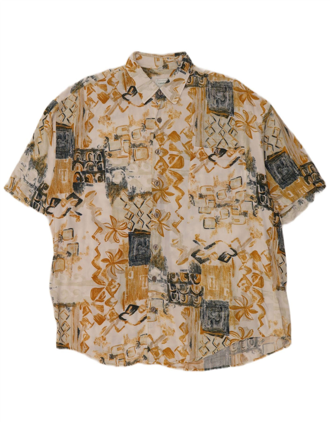 Canda Chemise à Manches Courtes Homme Grand Patchwork Multicolore Viscose