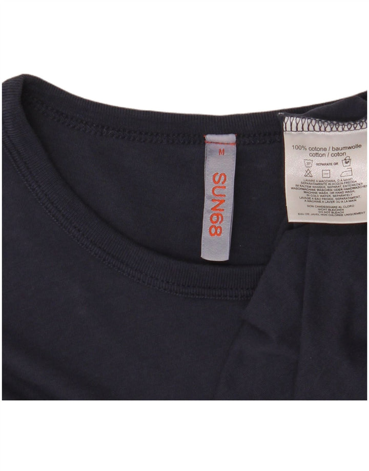 SUN68 T-Shirt Homme Haut Bleu Marine Moyen Coton