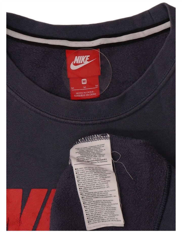 Nike Sweat-shirt graphique en coton color block bleu moyen pour homme