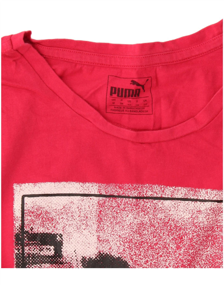 Puma T-shirt graphique pour femme UK 12 Rouge moyen