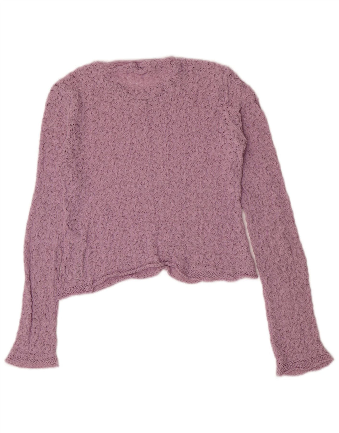 Zara Femme Crop Top Manches Longues UK 10 Petit Violet Polyamide