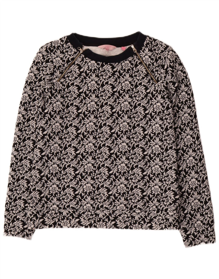 Ted Baker Sweat-shirt pour femme Taille 2 Petit coton floral noir