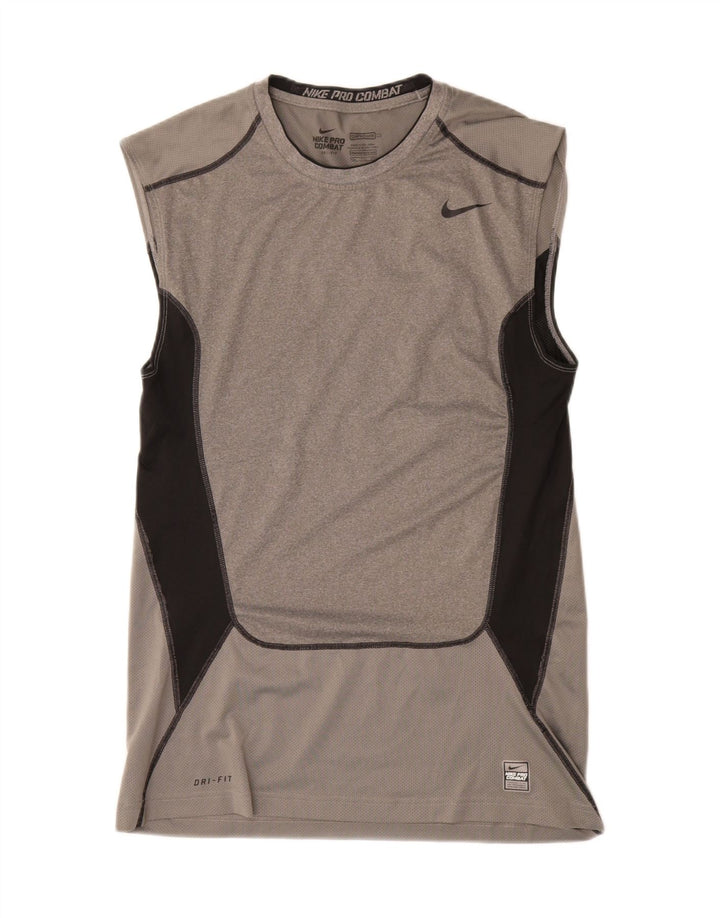 NIKE Débardeur de compression pour homme 2XL Gris Colorblock Polyester
