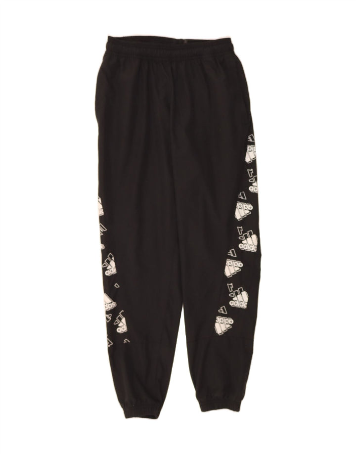 ADIDAS Mens Graphic Tracksuit Trousers Joggers Small Black Polyester Vintage Adidas and Second-Hand Adidas from Messina Hembry 