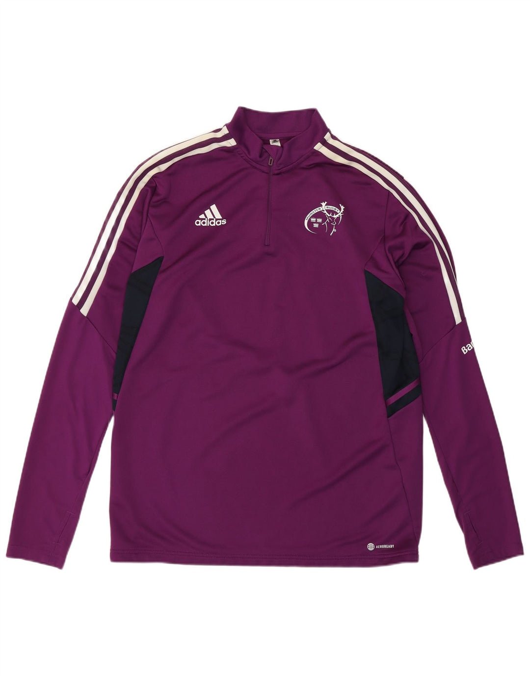 Adidas Hommes Munster Rugby Pull Survêtement Haut Large Violet Colorblock
