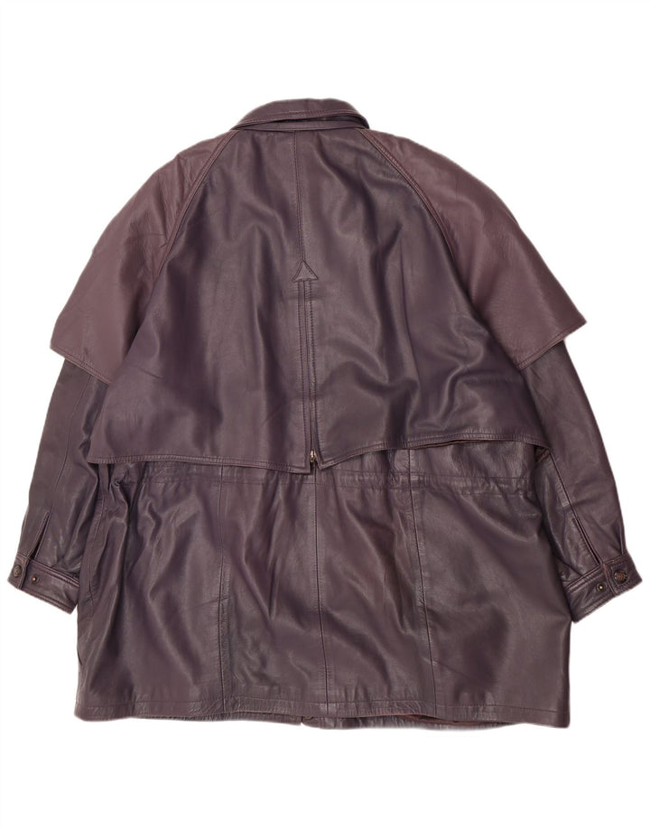 manteau en cuir femme vintage UK 20 2XL Violet
