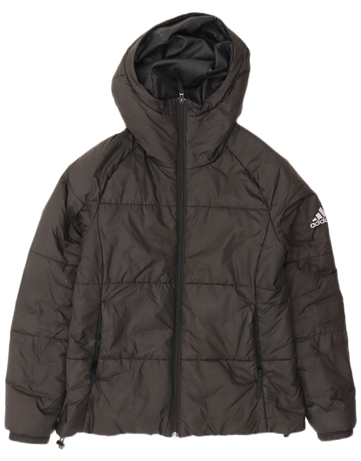 Adidas Veste rembourrée à capuche pour femme UK 12/14 Noir moyen
