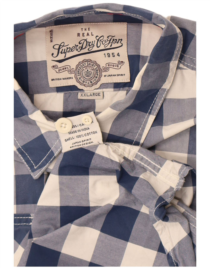 Superdry Chemise Homme 2XL Bleu Vichy Coton