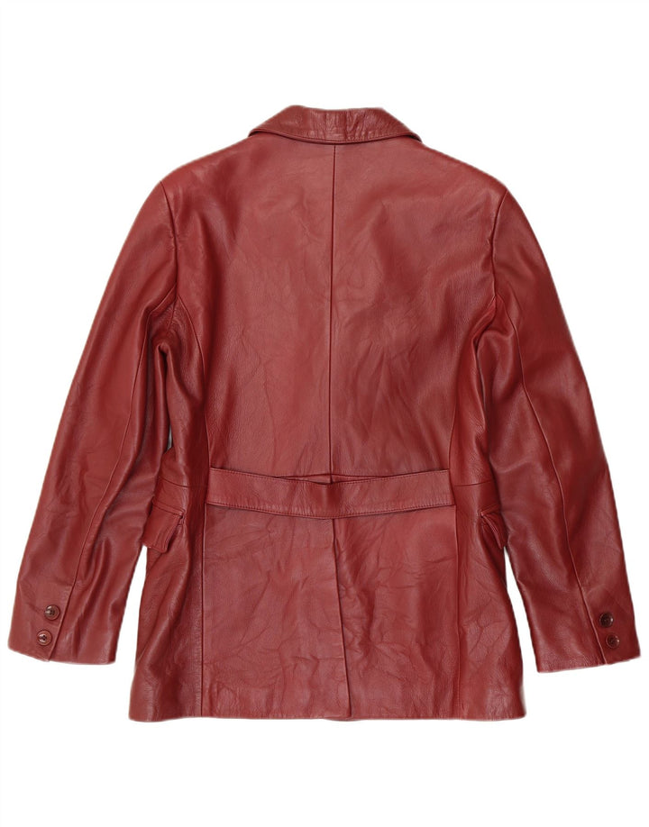 Forester Veste blazer en cuir à 3 boutons pour femme IT 46 Grand cuir bordeaux