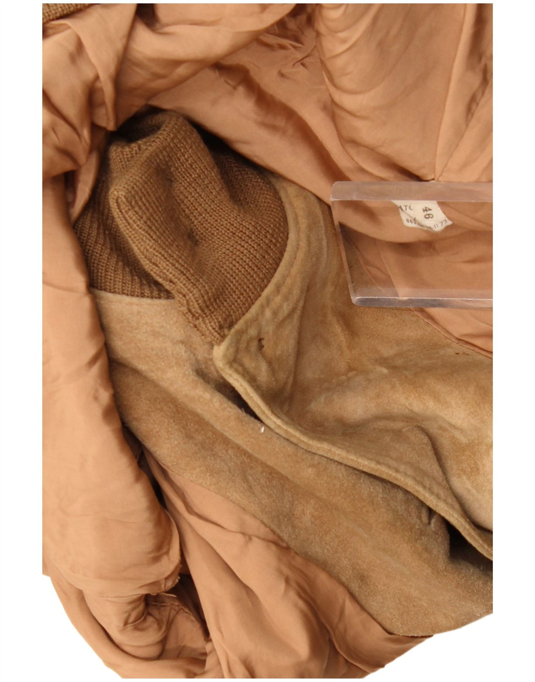 Veste Bomber En Daim Vintage Homme IT 46 Petit Beige