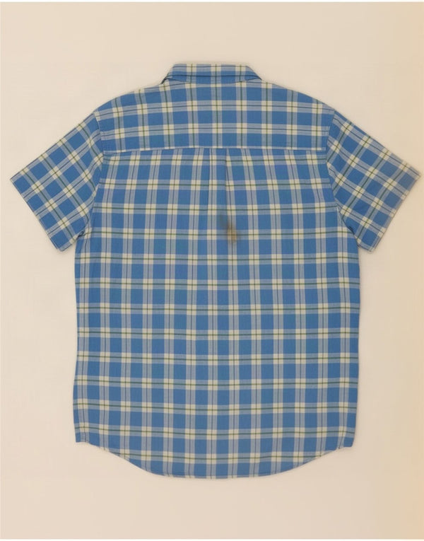 Wrangler Chemise à manches courtes pour homme 2XL en coton à carreaux bleu