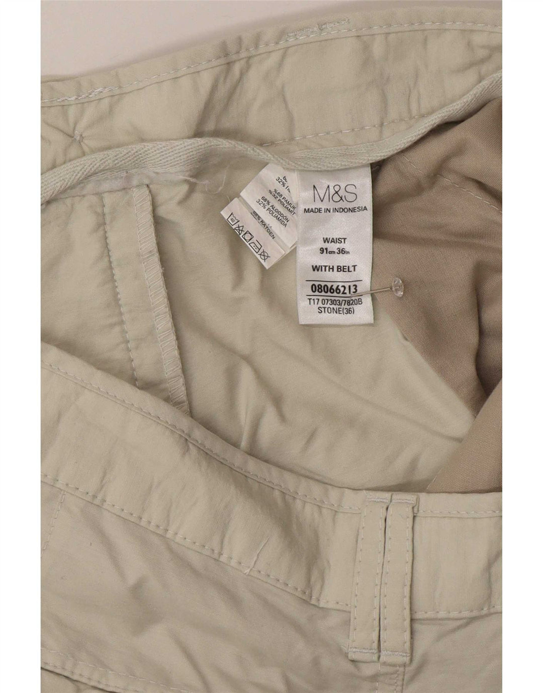 Marks & Spencer Bermuda cargo pour homme W36 Grand coton beige