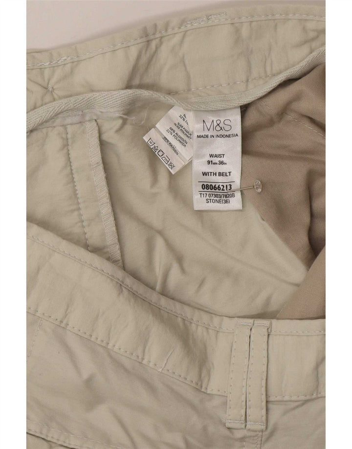 Marks & Spencer Bermuda cargo pour homme W36 Grand coton beige