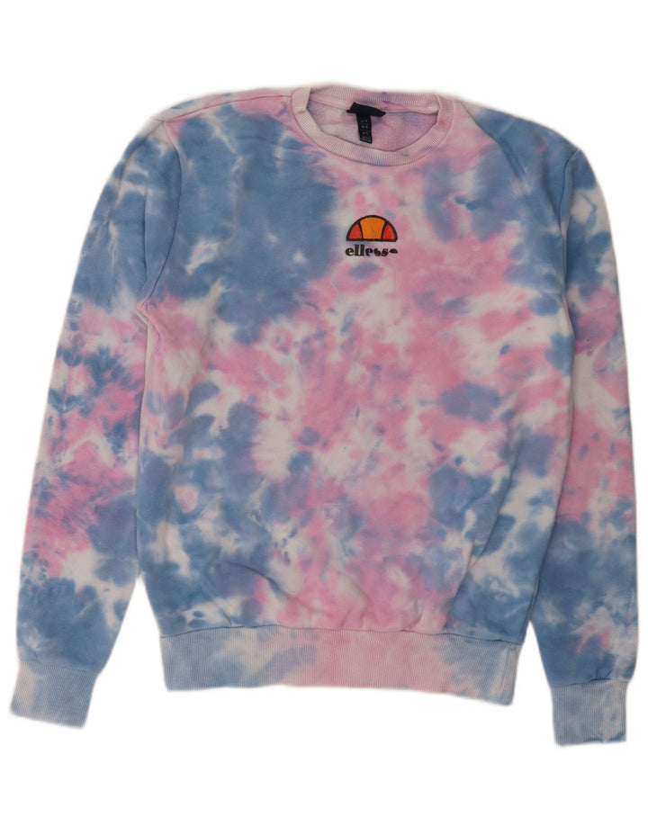 Ellesse Sweat-shirt pour homme en coton tie-dye multicolore petit modèle