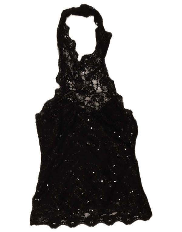 Joseph Ribkoff Haut court dos nu en dentelle pour femme UK 14 Grand Noir Floral