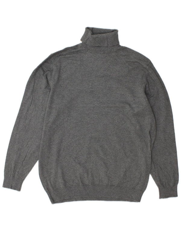 Zara Pull col roulé pour femme UK 16 Large Gris Viscose