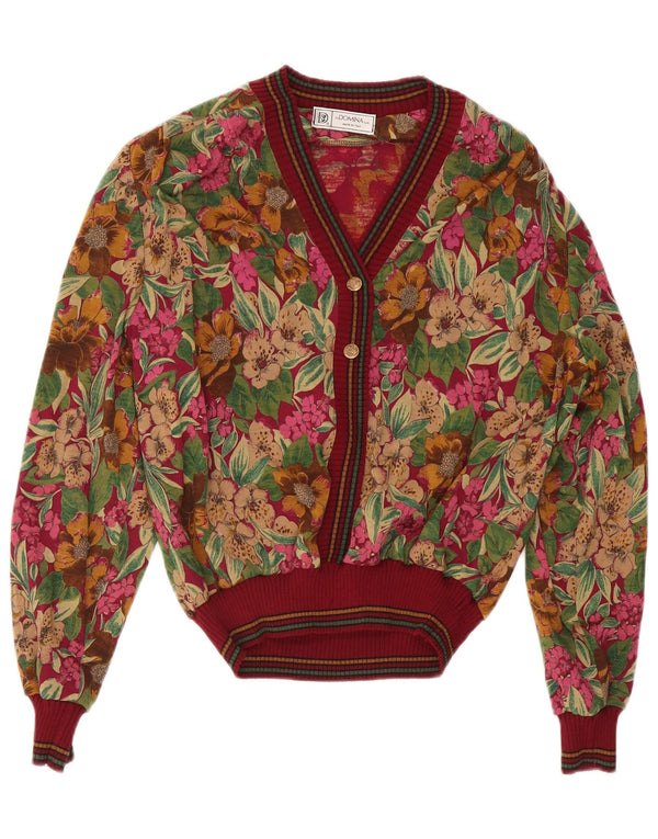 Domina Femme Pull Col V IT 48 XL Laine Florale Multicolore