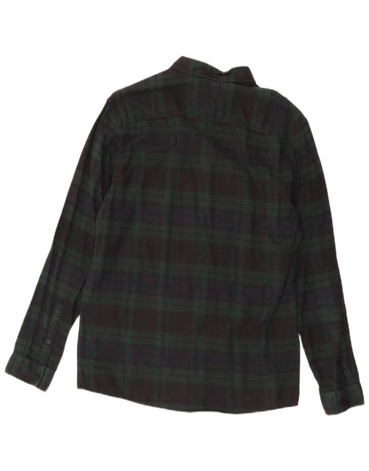 Cos Chemise en flanelle pour homme Petit coton à carreaux vert