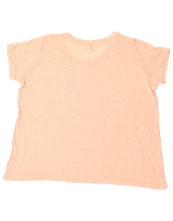 Benetton T-shirt graphique surdimensionné pour femme UK 10 Petit rose moucheté