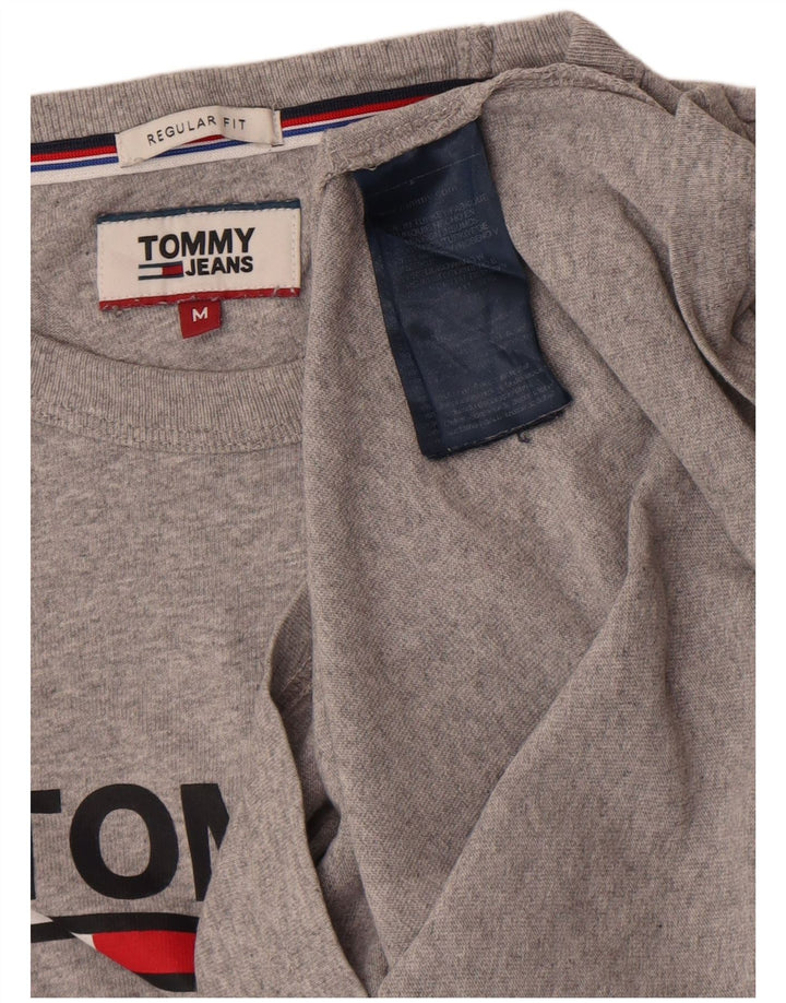 Tommy Hilfiger Haut graphique à manches longues pour homme, coupe régulière, gris moyen, en coton