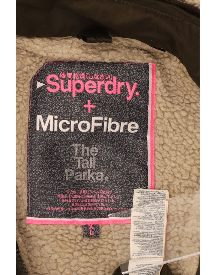 SUPERDRY Parka à capuche pour femme UK 18 XL Kaki Polyester
