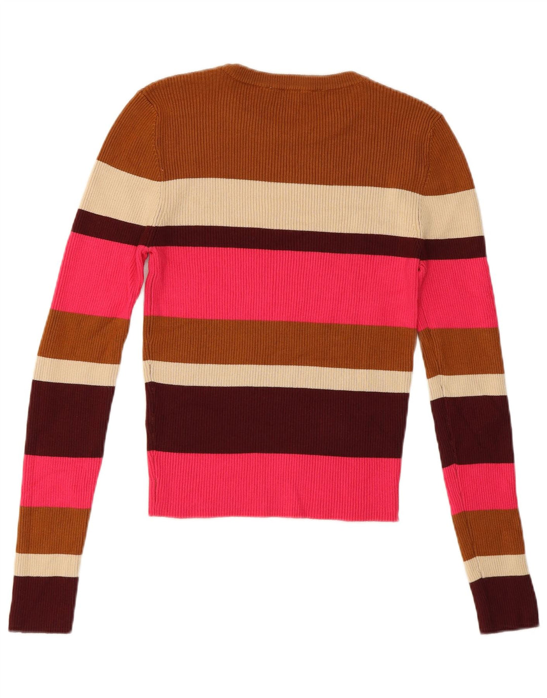 Zara Pull ras du cou pour femme UK 14 Medium Multicolore Rayé