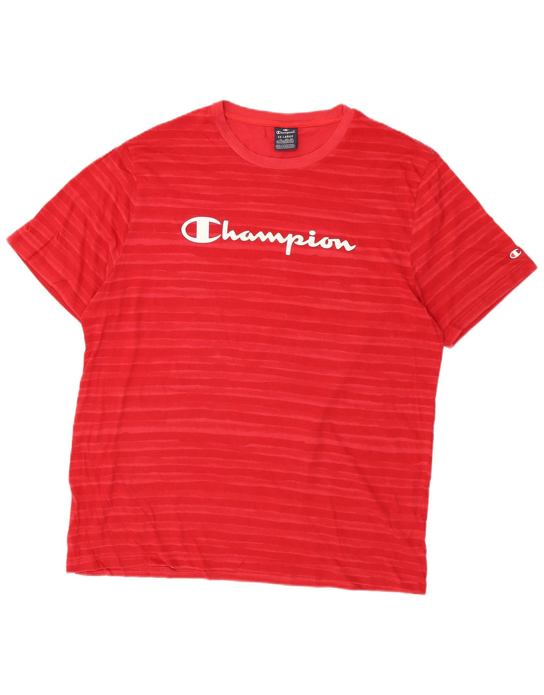 CHAMPION T-Shirt Graphique Homme 3XL Rouge Rayé