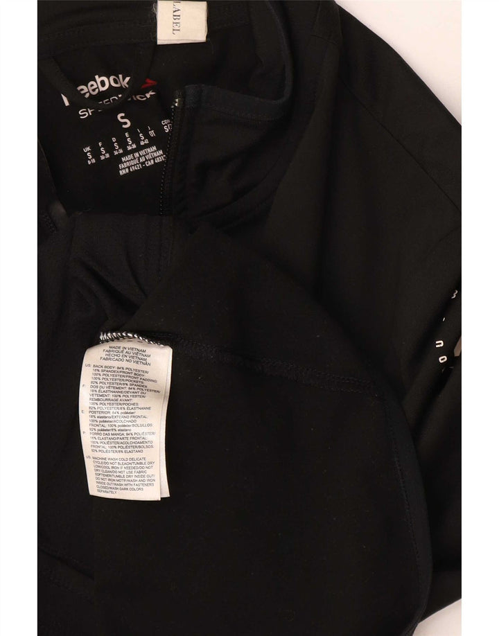 Reebok Veste de survêtement graphique pour femme UK 8/10 Small Noir Polyester