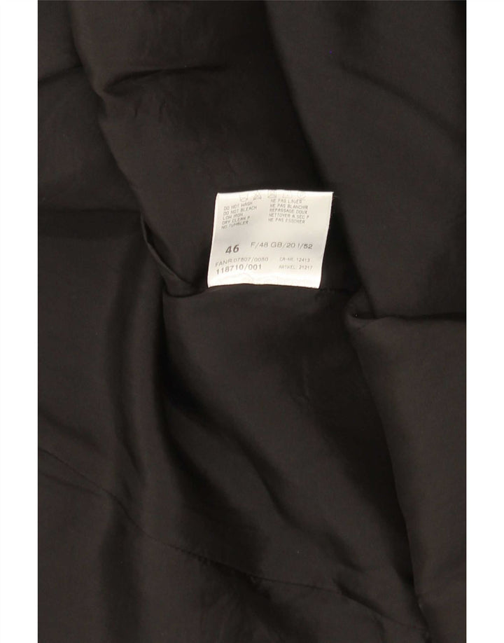 vintage Femmes Modèle Abstrait Blazer Veste UK 20 2XL Camouflage Noir