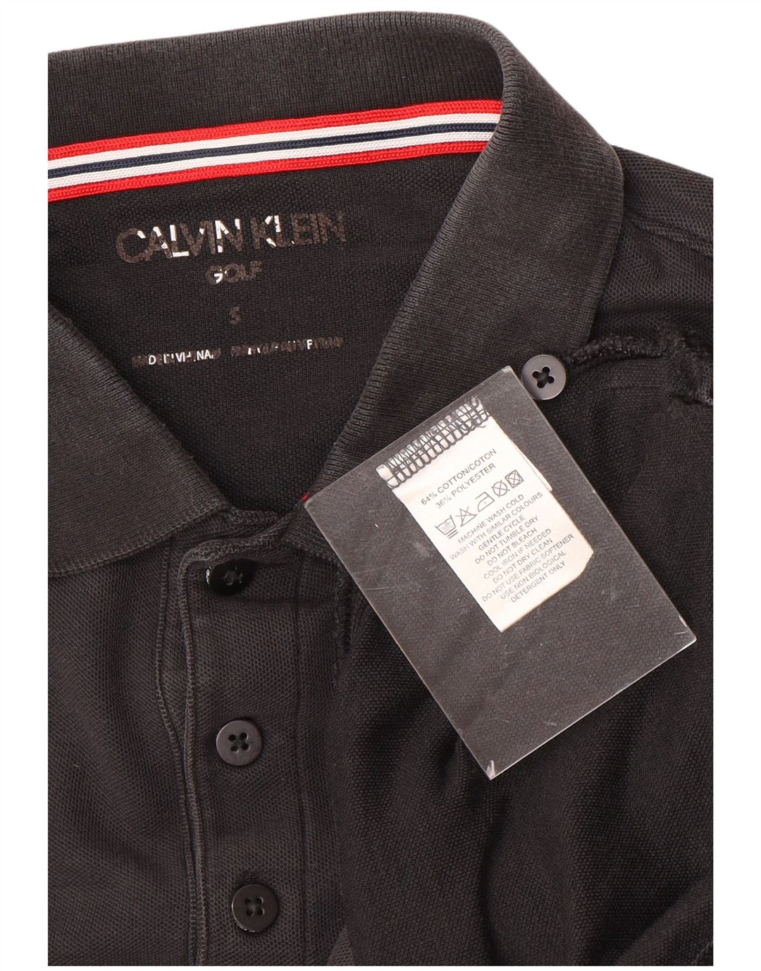 CALVIN KLEIN Polo à Manches Longues Homme Petit Noir Coton